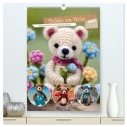 Teddys aus Wolle (hochwertiger Premium Wandkalender 2026 DIN A2 hoch), Kunstdruck in Hochglanz - Steffani Lehmann