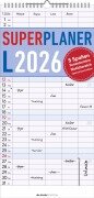 Cover-Bild zum Titel 'Superplaner L 2026 5 Spalten - Familien-Timer 22x45 cm - Offset-Papier - mit Ferienterminen - Wand-Planer - Familienkalender - Alpha Edition' von ''