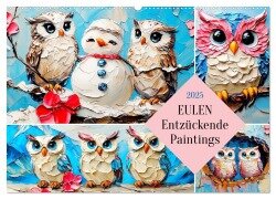 Eulen. Entzückende Paintings (Wandkalender 2025 DIN A2 quer), CALVENDO Monatskalender - Rose Hurley