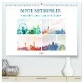Bunte Metropolen - kunstvolle Skylines bekannter Weltstädte (hochwertiger Premium Wandkalender 2025 DIN A2 quer), Kunstdruck in Hochglanz - Michaela Schimmack