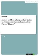 Cover-Bild zum Titel 'Analyse und Darstellung der Schwächen und Stärken des Kreislaufarguments in Platons "Phaidon"' von ''
