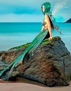 Cover-Bild zum Titel 'Fantasy Notizbuch: Elandra, die Meerjungfrau - weiße Seiten mit Eckmotiv' von 'Samuriel Sternenfeuer'