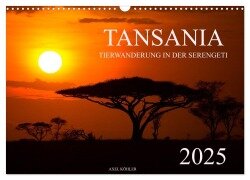 Tansania - Tierwanderung in der Serengeti (Wandkalender 2025 DIN A3 quer), CALVENDO Monatskalender - Axel Köhler