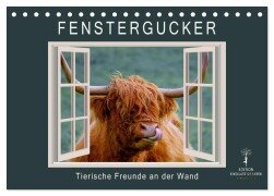 Cover-Bild zum Titel 'Fenstergucker - tierische Freunde an der Wand (Tischkalender 2026 DIN A5 quer), CALVENDO Monatskalender' von 'Peter Roder'