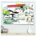 Fernost Impressionen - Tempel und Landschaften in KI-Tuschekunst (hochwertiger Premium Wandkalender 2025 DIN A2 quer), Kunstdruck in Hochglanz - Anja Frost