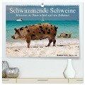 Schwimmende Schweine (hochwertiger Premium Wandkalender 2024 DIN A2 quer), Kunstdruck in Hochglanz - Elisabeth Stanzer
