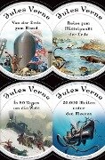 Cover-Bild zum Titel '20000 Meilen unter dem Meer, Reise zum Mittelpunkt der Erde, In 80 Tagen um die Welt, Von der Erde zum Mond (4in1-Bundle)' von 'Jules Verne'
