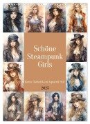 Schöne Steampunk Girls. Retro-Ästhetik im Aquarell-Stil (Wandkalender 2025 DIN A3 hoch), CALVENDO Monatskalender - Rose Hurley