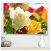 Rosen Blüten Terminkalender (hochwertiger Premium Wandkalender 2025 DIN A2 quer), Kunstdruck in Hochglanz - Tanja Riedel