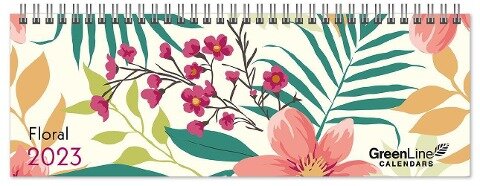 GreenLine Floral 2023 - Tischquerkalender - 29,7x10,5 - 