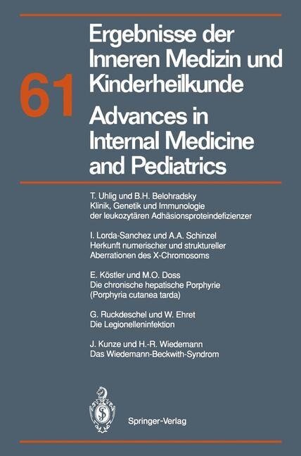 Ergebnisse der Inneren Medizin und Kinderheilkunde / Advances in Internal Medicine and Pediatrics - M. Brandis, A. Fanconi, E. O. Riecken, K. Kochsiek, P. Frick