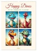 Happy Dinos (Wandkalender 2025 DIN A2 hoch), CALVENDO Monatskalender - Cathrin Illgen