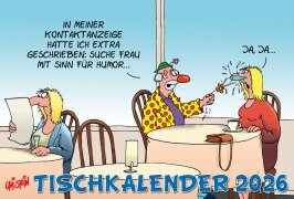 Cover-Bild zum Titel 'Uli Stein Tischkalender 2026: Monatskalender zum Aufstellen' von 'Uli Stein'