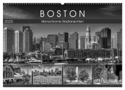 BOSTON Monochrome Stadtansichten (Wandkalender 2025 DIN A2 quer), CALVENDO Monatskalender - Melanie Viola