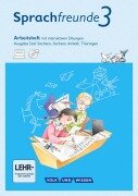 Cover-Bild zum Titel 'Sprachfreunde 3. Schuljahr - Ausgabe Süd - Arbeitsheft mit interaktiven Übungen auf scook.de' von 'Katrin Junghänel, Susanne Kelch, Andrea Knöfler'