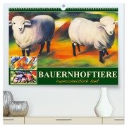 Bauernhoftiere, expressionistisch bunt (hochwertiger Premium Wandkalender 2025 DIN A2 quer), Kunstdruck in Hochglanz - Sabine Löwer