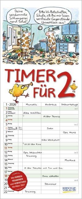 Kreidetafel Familienplaner 2025 - Familienkalender 22x45 Cm - 5 Spalten - Kalender Mit Ferienterminen Und Vielen Zusatzinformationen - Wandkalender