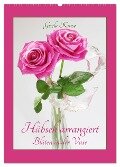 Hübsch arrangiert Blüten in der Vase (Wandkalender 2024 DIN A2 hoch), CALVENDO Monatskalender - Gisela Kruse