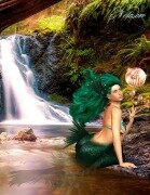 Cover-Bild zum Titel 'Fantasy Notizbuch: Tjirell, die Meerjungfrau - weiße Seiten mit Eckmotiv' von 'Samuriel Sternenfeuer'