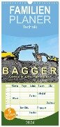 Familienplaner 2024 - Bagger - kraftvolle Arbeitsmaschinen mit 5 Spalten (Wandkalender, 21 x 45 cm) CALVENDO - Peter Roder