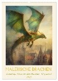 Malerische Drachen (Wandkalender 2025 DIN A2 hoch), CALVENDO Monatskalender - Cathrin Illgen