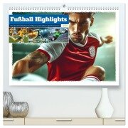Fußball Highlights - Von der KI geschaffene Spielmomente (hochwertiger Premium Wandkalender 2026 DIN A2 quer), Kunstdruck in Hochglanz - Marco Warstat