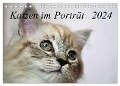 Katzen im Porträt / Geburtstagskalender (Tischkalender 2024 DIN A5 quer), CALVENDO Monatskalender - Jennifer Chrystal