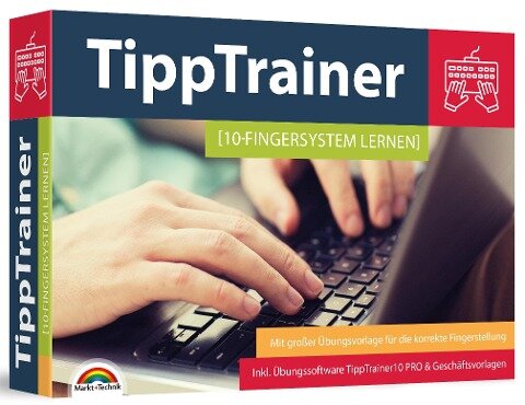 10 Finger Tippen für zu Hause am PC lernen - blind jedes Wort finden - Maschinenschreiben inkl. Tipp Trainer Software für den PC - 