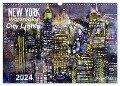 New York Watercolor Citylights (Wandkalender 2024 DIN A3 quer), CALVENDO Monatskalender - Johann Pickl