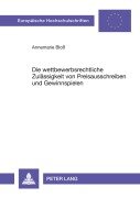 Cover-Bild zum Titel 'Die wettbewerbsrechtliche Zulässigkeit von Preisausschreiben und Gewinnspielen' von 'Annemarie Bloß'
