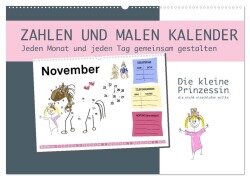 Zahlen und Malen Kalender mit der kleinen Prinzessin (Wandkalender 2025 DIN A2 quer), CALVENDO Monatskalender - Steckandose Dmr