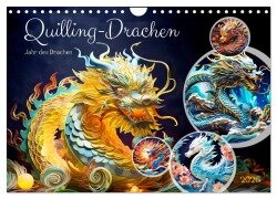 Quilling-Drachen - Jahr des Drachen (Wandkalender 2025 DIN A4 quer), CALVENDO Monatskalender - Anja Frost