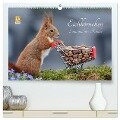 Eichhörnchen Luna und ihre Kinder (hochwertiger Premium Wandkalender 2025 DIN A2 quer), Kunstdruck in Hochglanz - Tine Meier