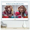 Welpen im Kuschelmodus - Herzerwärmende kleine Labrador Retriever (hochwertiger Premium Wandkalender 2025 DIN A2 quer), Kunstdruck in Hochglanz - Fotodesign Verena Scholze