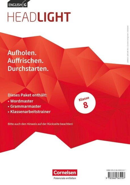English G Headlight Band 4: 8. Schuljahr - Arbeitshefte Wordmaster, Grammarmaster und Klassenarbeitstrainer (Im Paket) - 