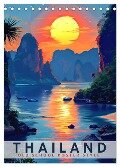 Thailand - Old School Poster Style (Tischkalender 2025 DIN A5 hoch), CALVENDO Monatskalender - Val Thoermer