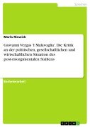 Cover-Bild zum Titel 'Giovanni Vergas 'I Malavoglia'. Die Kritik an der politischen, gesellschaftlichen und wirtschaftlichen Situation des post-risorgimentalen Siziliens' von 'Marla Rinwick'