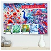 Tanz der Pfauen - Jahreszeiten in abstrakter Eleganz (hochwertiger Premium Wandkalender 2025 DIN A2 quer), Kunstdruck in Hochglanz - Anja Frost
