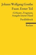 Cover-Bild zum Titel 'Faust. Erster Teil' von 'Johann Wolfgang von Goethe'