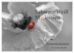 Schwarz-Weiß Malereien Terminkalender von Tanja Riedel für die Schweiz (Wandkalender 2025 DIN A2 quer), CALVENDO Monatskalender - Tanja Riedel