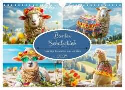 Bunter Schafschick. Flauschige Trendsetter zum verlieben (Wandkalender 2025 DIN A4 quer), CALVENDO Monatskalender - Rose Hurley