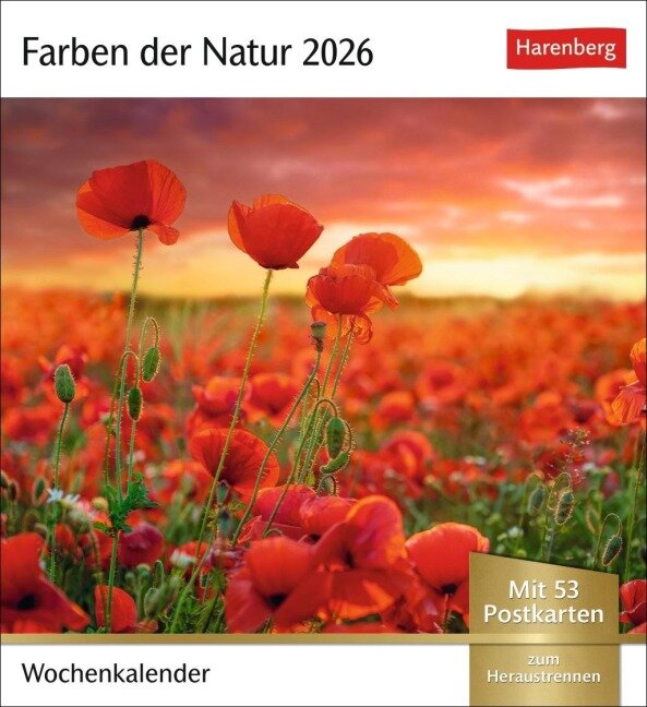Farben der Natur Postkartenkalender 2026 - Wochenkalender mit 53 Postkarten - 