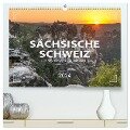SÄCHSISCHE SCHWEIZ - Märchenland an der Elbe (hochwertiger Premium Wandkalender 2024 DIN A2 quer), Kunstdruck in Hochglanz - Mario Weigt