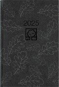 Wochenbuch anthrazit 2025 - Bürokalender 14,6x21 cm - 1 Woche auf 2 Seiten - 128 Seiten - mit Eckperforation - Notizbuch - Blauer Engel - 766-0721 - 