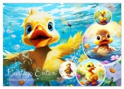 Lustige Enten. Niedlich und farbenfroh (Wandkalender 2025 DIN A2 quer), CALVENDO Monatskalender - Rose Hurley