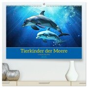 Tierkinder der Meere - entdecke ihre Welt (hochwertiger Premium Wandkalender 2025 DIN A2 quer), Kunstdruck in Hochglanz - Susan Michel