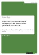 Cover-Bild zum Titel 'Einführung in Tzvetan Todorovs Bedingungen und Kriterien der phantastischen Literatur' von 'Annika Pieritz'