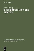 Cover-Bild zum Titel 'Die Herrschaft des Textes' von 'Reiner Niehoff'