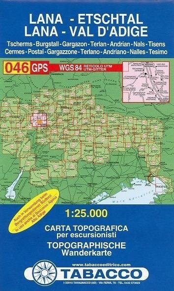 Tabacco Wandern 1 : 25 000 Lana Etschtal - 