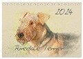 Airedale Terrier 2024 (Tischkalender 2024 DIN A5 quer), CALVENDO Monatskalender - Andrea Redecker